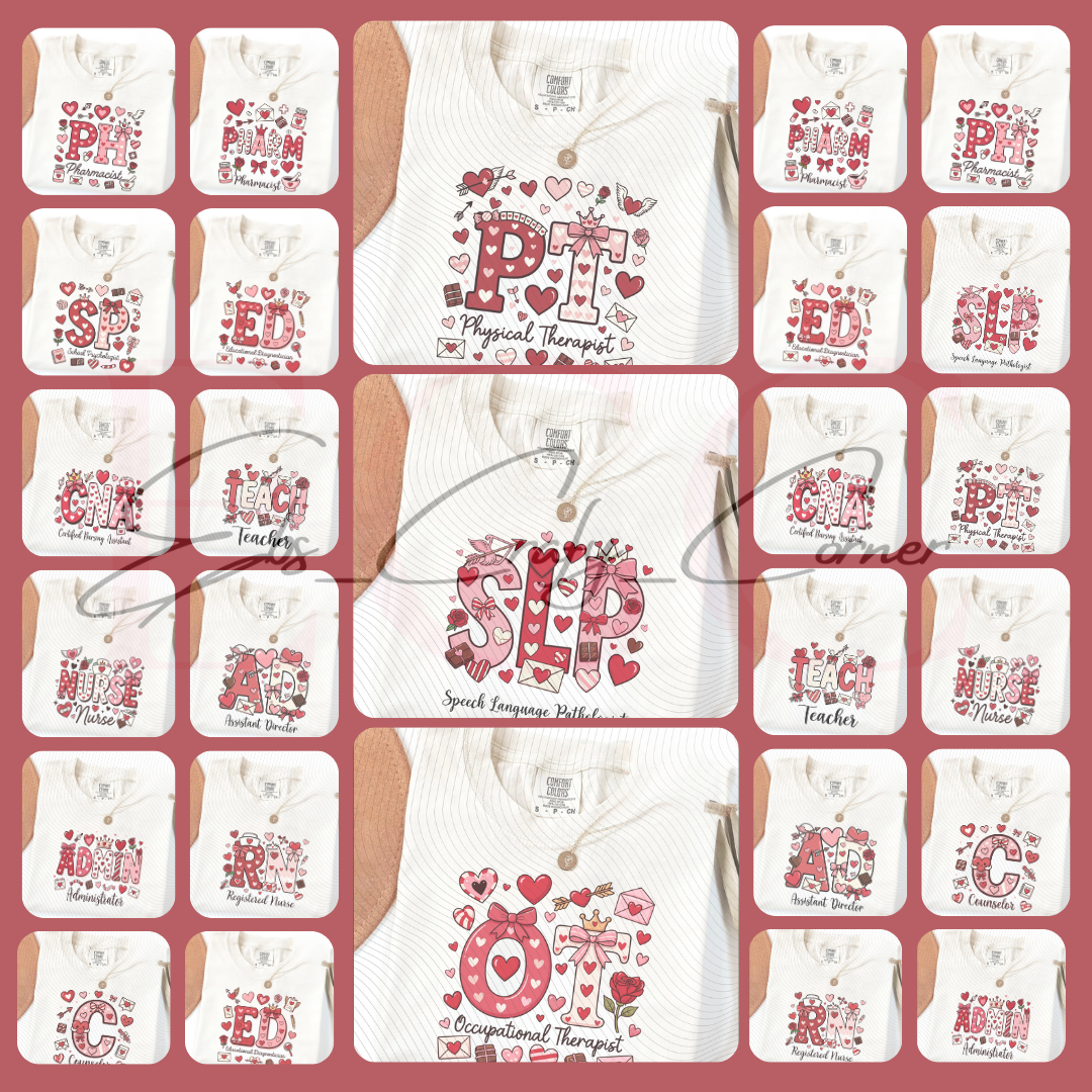 *💘 Valentine’s Day *Occupational Shirt for Medical & School Professionals